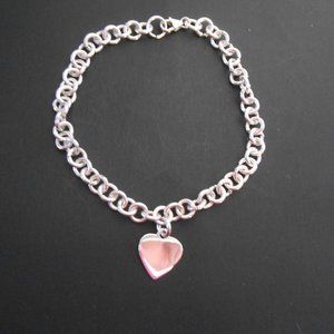 handmade 925 sterling silver heart charm bracelet